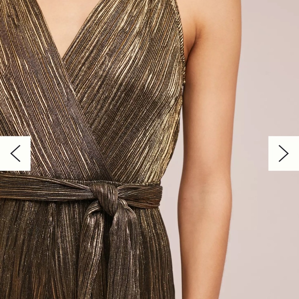 Vanessa Virginia for Anthropologie Point Neuf Jumpsuit metallic pleated small - Picture 3 of 10